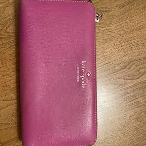 Pink Kate Spade Full Zipper Wallet